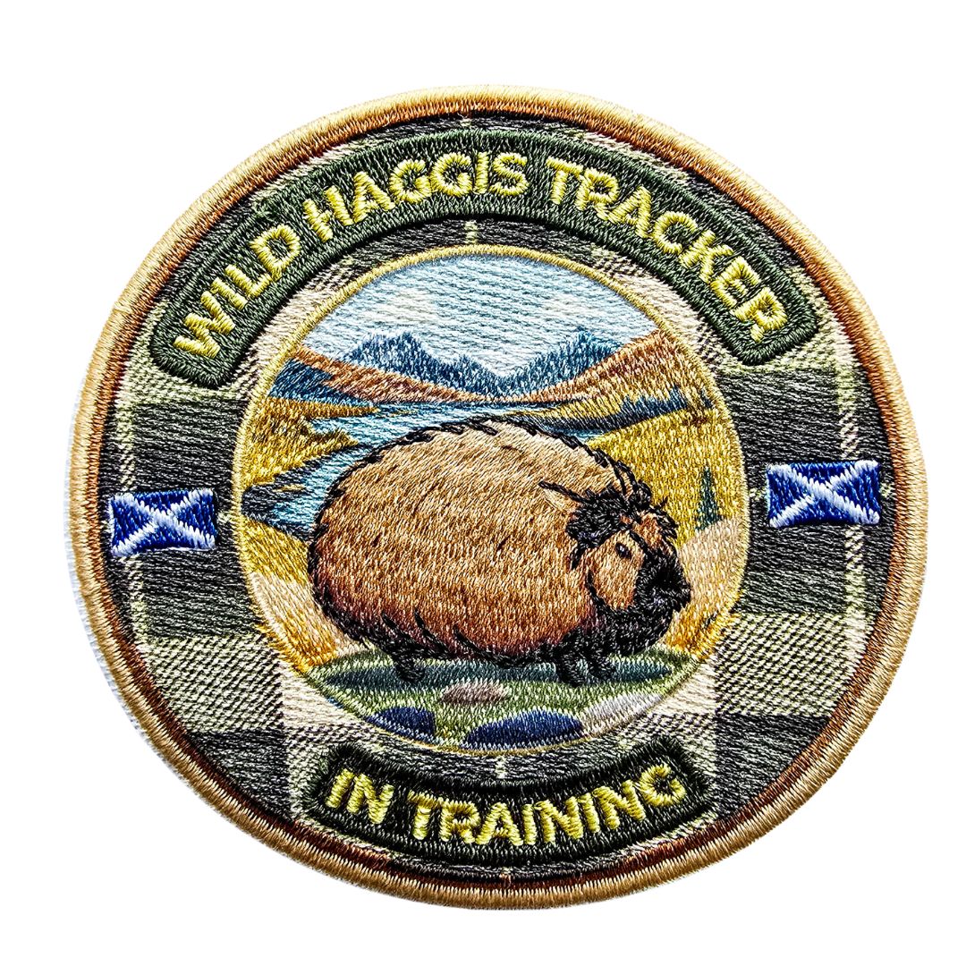 Wild Haggis Tracker In Training | Embroidery Iron-On Scottish Patch