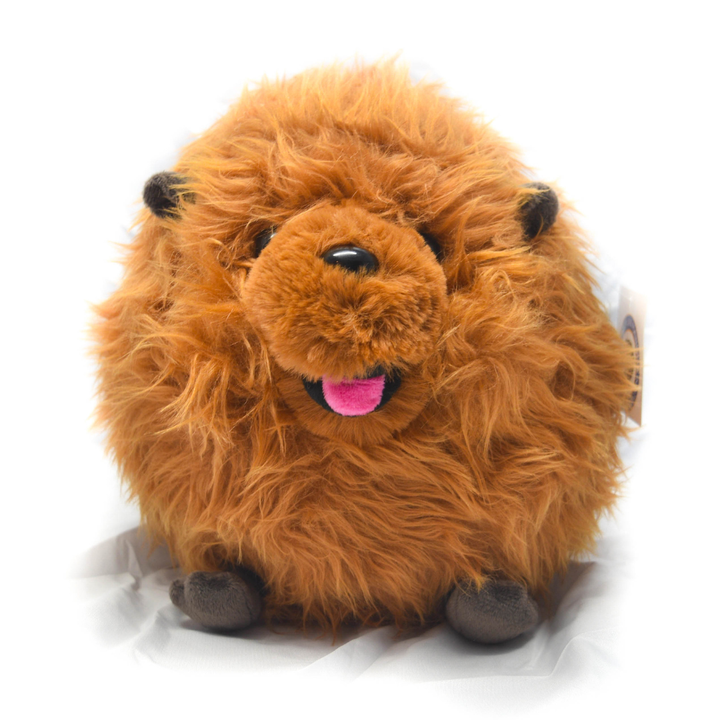 Plushwild haggis  toy with a white background