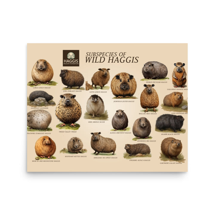 Sub Species Of wild Haggis Animals Poster