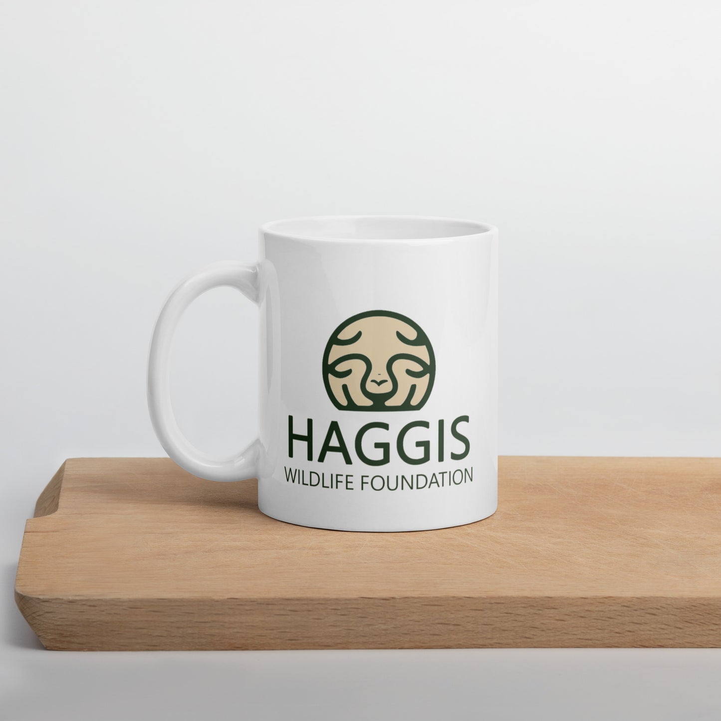 Haggis Wildlife Foundation White glossy mug