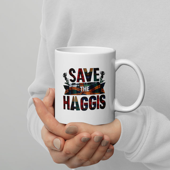 Save The Haggis | Wild Haggis Animal White glossy mug