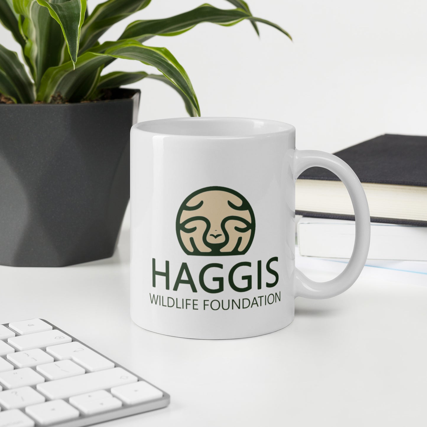 Haggis Wildlife Foundation White glossy mug