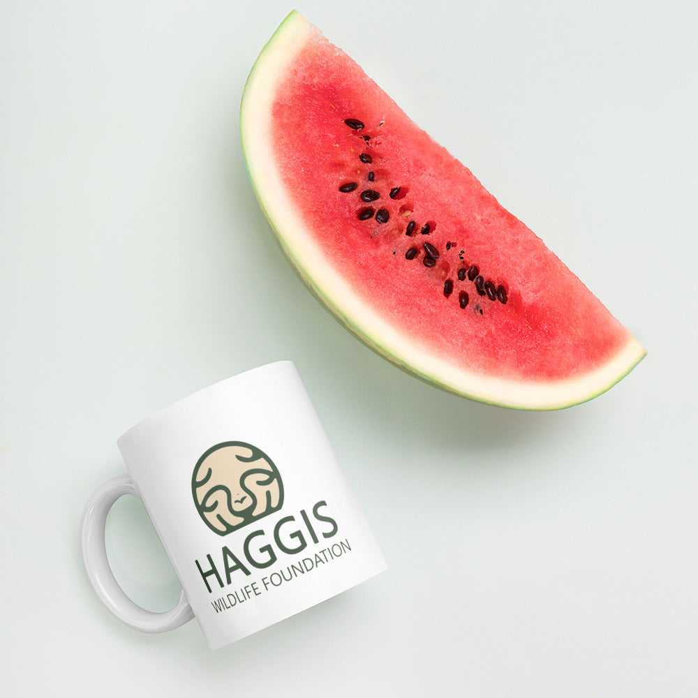 Haggis Wildlife Foundation White glossy mug