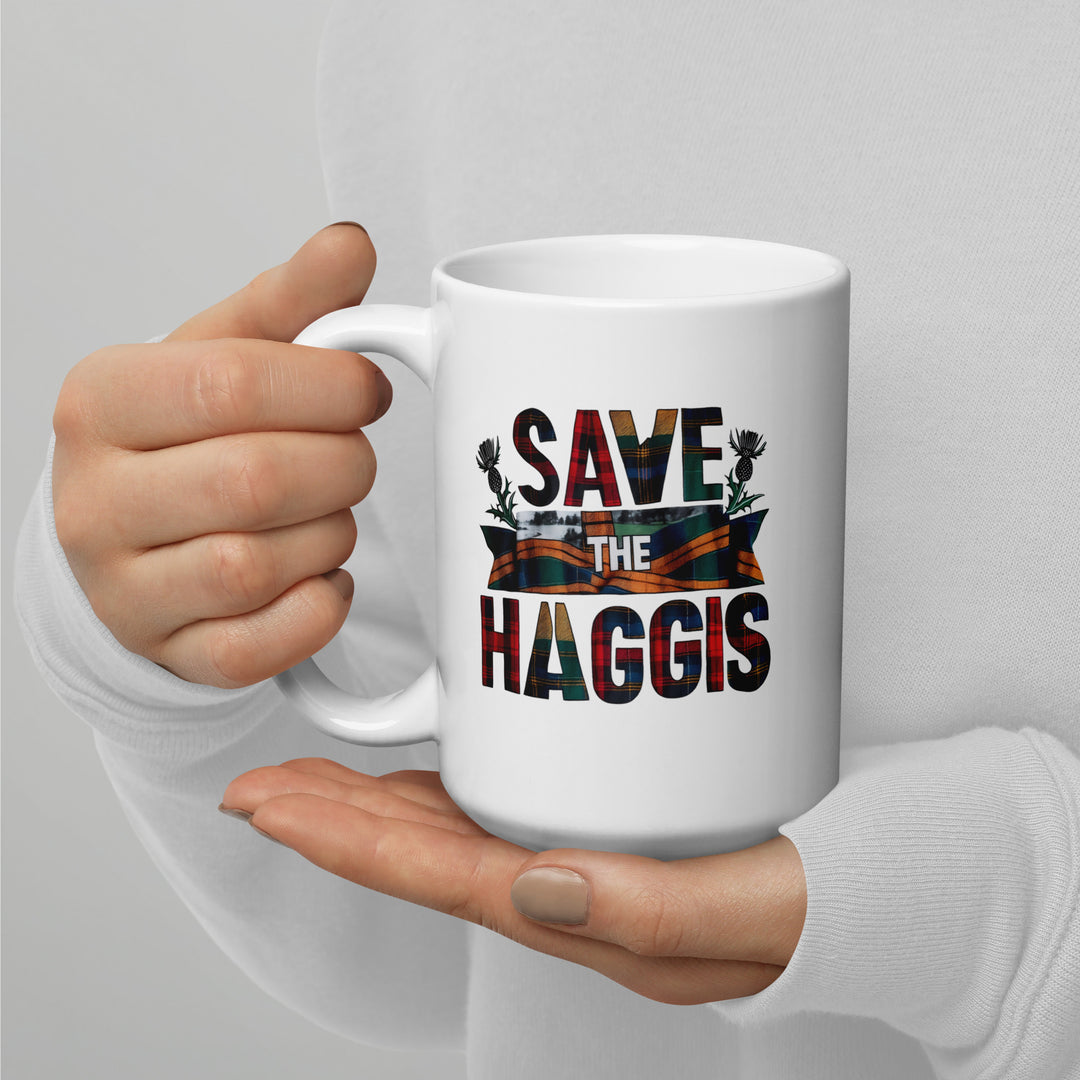 Save The Haggis | Wild Haggis Animal White glossy mug